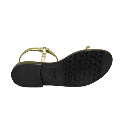 Women Sandals Flat SC-12 Gold Nappa